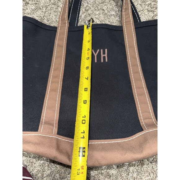 VTG 90s LL Bean Boat & Tote Bag USA Canvas Rare Black Brown medium - Picture 7 of 12